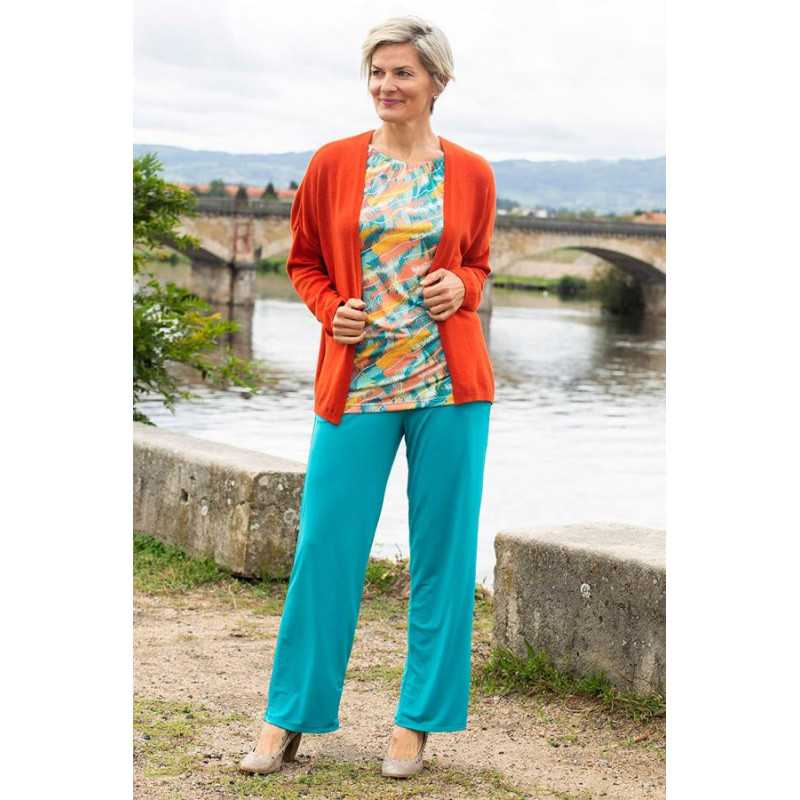 Pantalon coupe ample et fluide pour femme senior - ceinture élastiquée