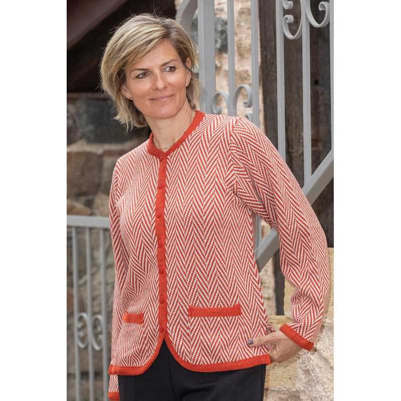 Veste manches longues acrylique pour femme senior - élégante