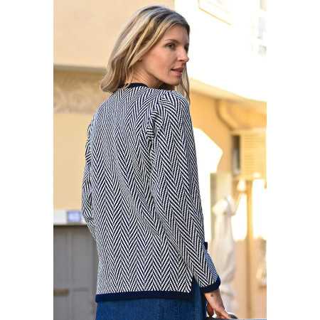 Veste manches longues acrylique pour femme senior - élégante