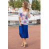 Tee-shirt femme senior imprimé floral manches 3/4 tenue