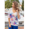Pull printemps / été pour femme senior  - motif imprimé