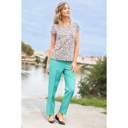Pantalon fluide femme habillé - taille élastique confort - femme âgée