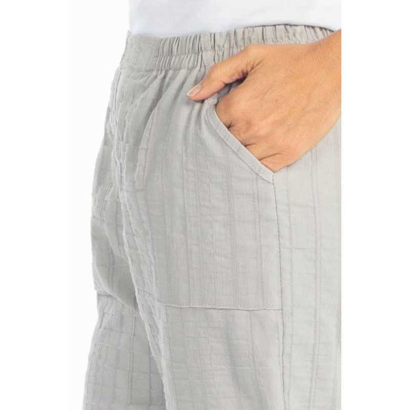 Pantacourt femme élastiqué uni grandes tailles