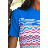 Pull léger bleu pour femme senior - printemps  / été - manches courtes
