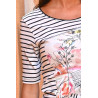 T-shirt femme senior âgée 100% coton style marinière