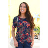 tee-shirt pour femme avec manches courtes - printemps / été - fleuri