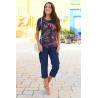 tee-shirt pour femme avec manches courtes - printemps / été - fleuri