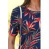 tee-shirt pour femme avec manches courtes - printemps / été - fleuri