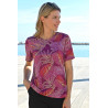 Tee-shirt imprimé feuillage femme senior - manches courtes été