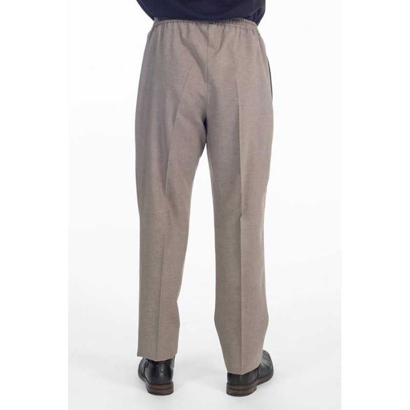 Pantalon Habillé Gris - Taille 40/42 - 53% Laine - Bas étroit - Taille élastiquée - Neuf