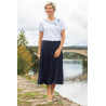 Top blanc pour femme senior avec belle broderie - 100% coton