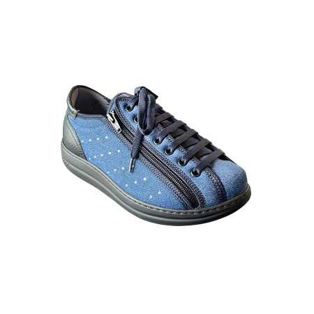 Baskets confortable femme - ouverture large haut du pied par zip