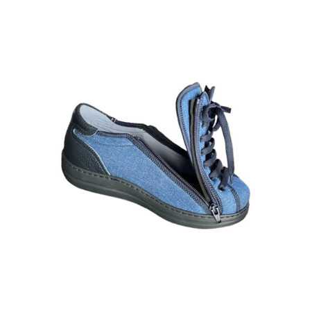 Baskets femme senior bleu ouverture large