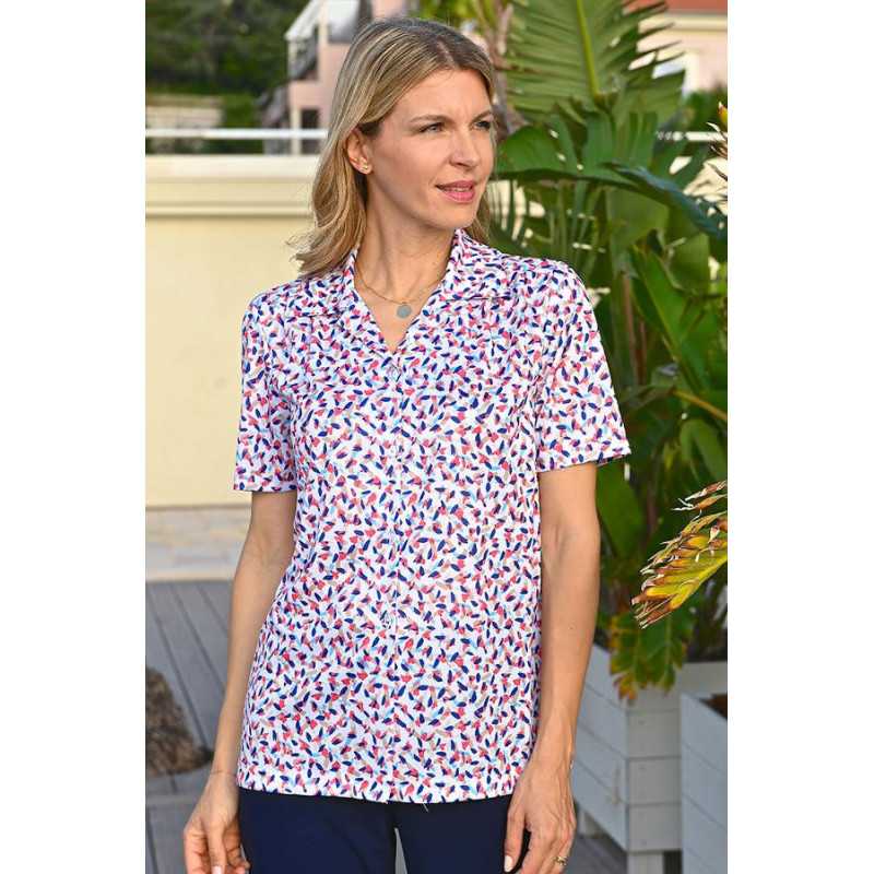 Chemisier femme petits motifs vue de face