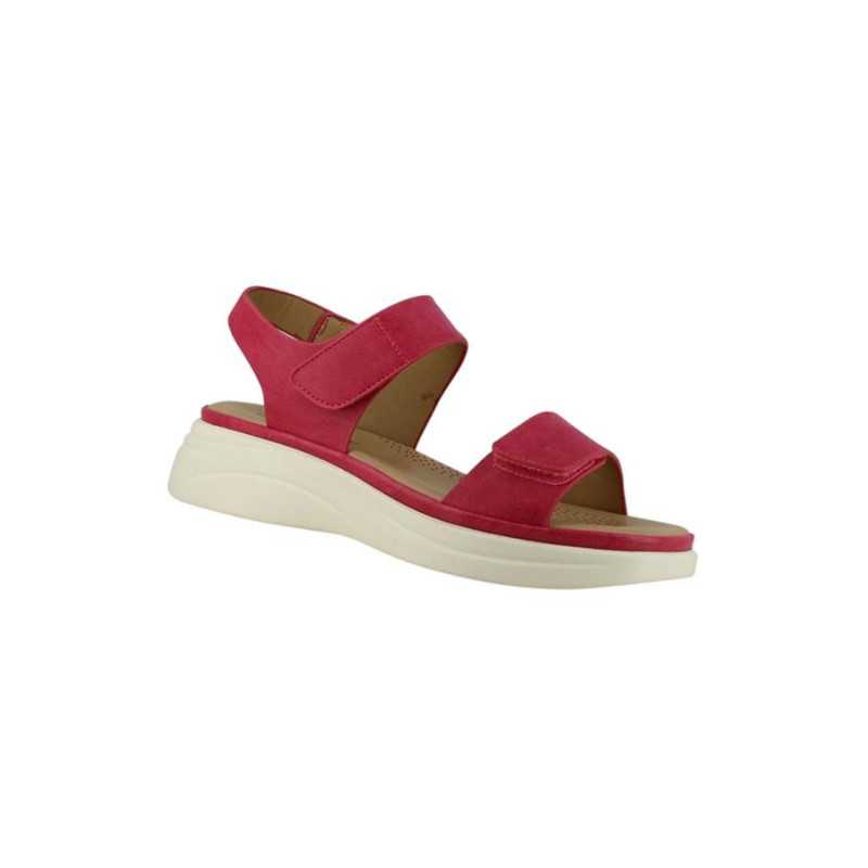 sandales pour femme senior ouverture large au pied - coloris bordeaux