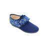 Chaussure bleue femme ouverture large pieds
