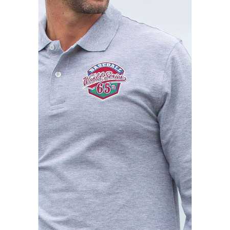 Polo pour homme 100% coton manches longues - avec jolie broderie