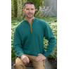 Polo pour homme -  vert - Manches longues - confortable et chaud