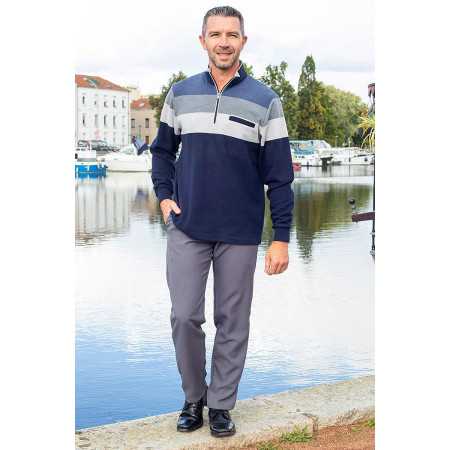 Polo col chemisier pour homme senior - Chaud et confortable