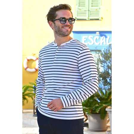 T-shirt marinière homme - manches longues - confort
