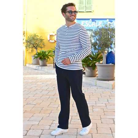 T-shirt marinière homme - manches longues - confort