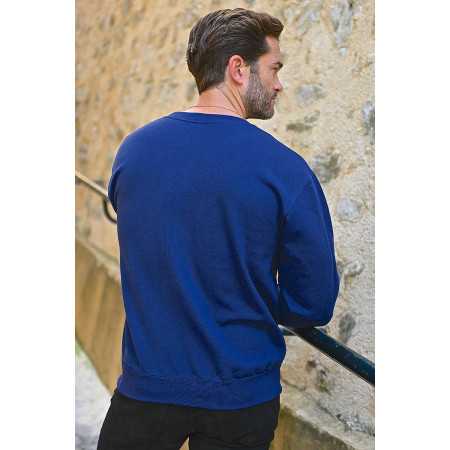 Sweat-shirt homme 100% coton - manches longues - Bordeaux ou bleu