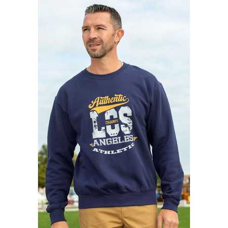T-shirt manches longues imprimé fantaisie homme bleur marine