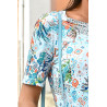 Top confortable pour femme senior  - motif graphique - manches courtes