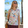 Tee-shirt fleuri femme tailles 38 à 64 - manches courtes - senior