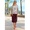 Tee-shirt fleuri femme tailles 38 à 64 - manches courtes - senior