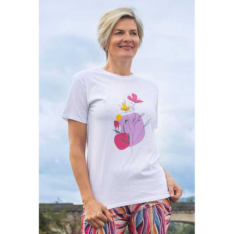 Tee-shirt fleuri femme grande taille - manches courtes - senior Tee-shirt fleuri femme grande taille - manches courtes - senior