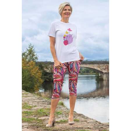 Tee-shirt fleuri  femme grande taille - manches courtes - senior