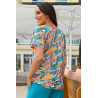 Tunique motif fantaisie pour femme senior - col élastiqué confort
