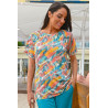 Tunique motif fantaisie pour femme senior - col élastiqué confort