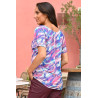 Tunique motif fantaisie pour femme senior - col élastiqué confort