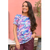 Tunique motif fantaisie pour femme senior - col élastiqué confort