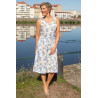 Robe fleurie avec ouverture à l'avant par boutons pour femme senior