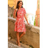 Robe facile à enfiler pour femme senior - imprimé feuillage