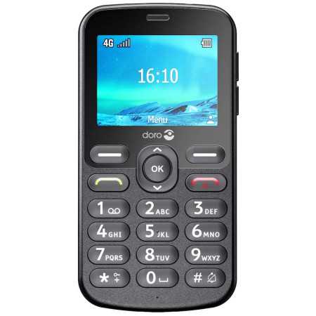 Téléphone doro simple pour personne âgée : noir