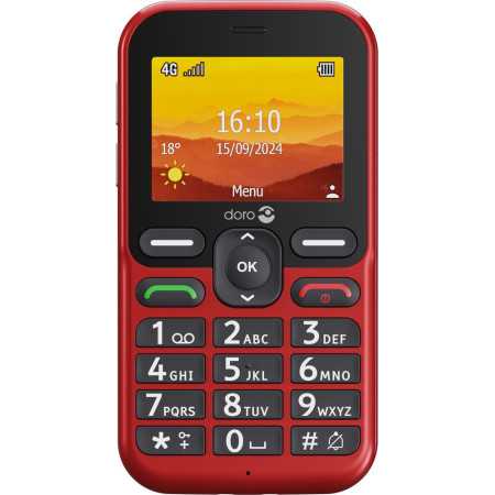 Téléphone doro grosses touches pour senior coloris rouge
