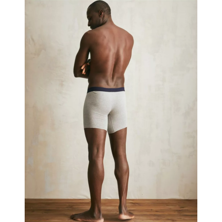 Boxer long en coton pour homme coloris gris porté de dos