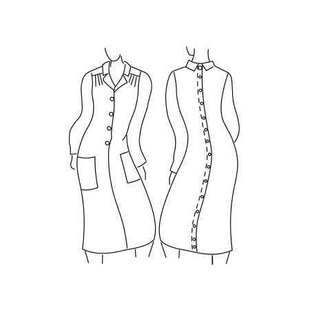Schéma ouverture robe médicalisée dos