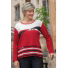Pull pour femme senior dépendante avec ouverture dos croisé par pressions