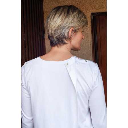 Tee-shirt pour femme - Médicalisé avec ouverture dans le dos pressions