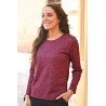 Pull médical femme senior ouvert dans le dos couleur bordeaux