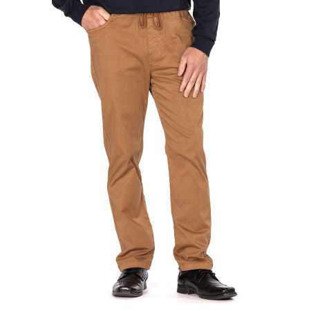 Pantalon homme taille élastiquée confortable couleur camel