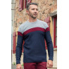 Pull homme senior médical ouvert dans le dos par pressions coloris automne