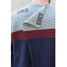 Pull homme senior médical ouvert dans le dos par pressions zoom dos