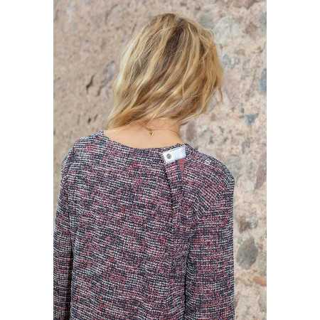 Robe longue femme senior - médicalisée zoom ouverture dans le dos - chiné