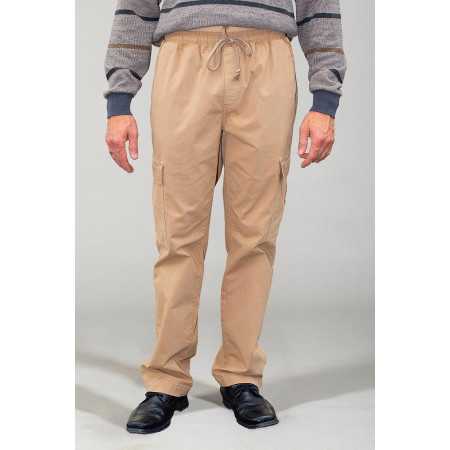 Pantalon cargo homme senior - ceinture élastiquée confort
